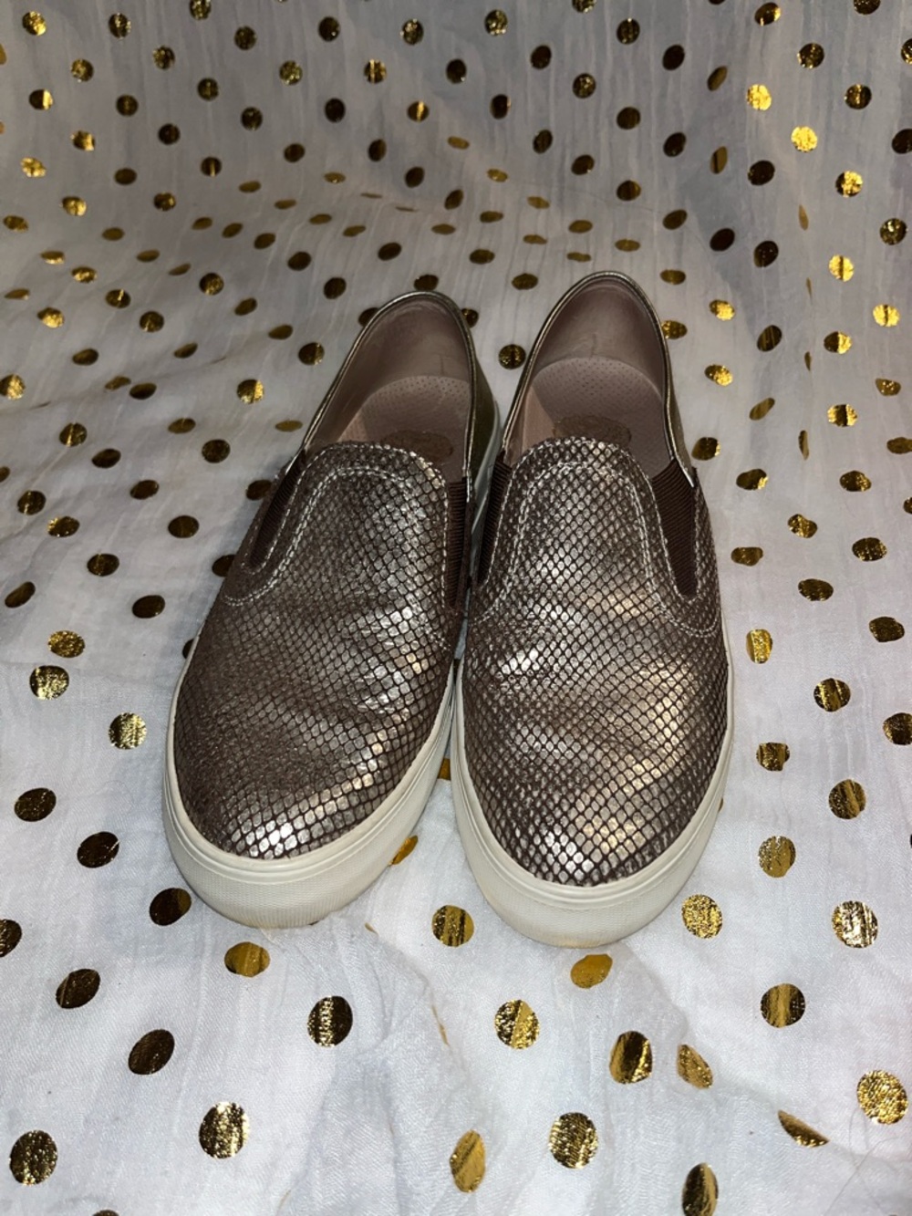 Vince camuto Metallic Slip-On Sneakers - Textured Serpentine Upper